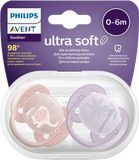 Philips Avent Cumlík Ultrasoft Premium Zvieratko 0-6m dievča 2 ks