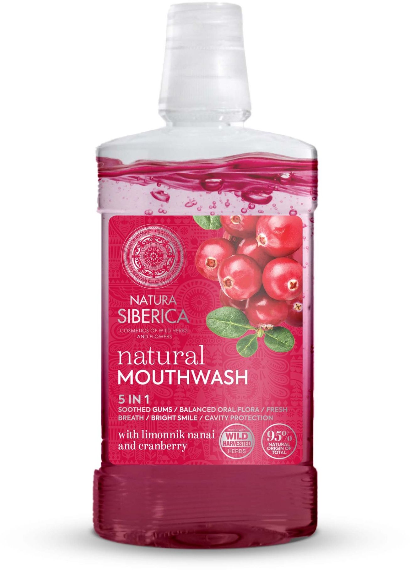 Natura Siberica Prírodná ústna voda s Limonnikom nanai a brusnicami 520 ml