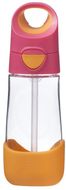 B.box Fľaša na pitie so slamkou ružová/oranžová 450 ml
