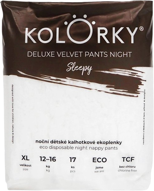 Kolorky DELUXE VELVET PAINTS NIGHT Sleepy veľ. XL (12-16 kg) 17 ks