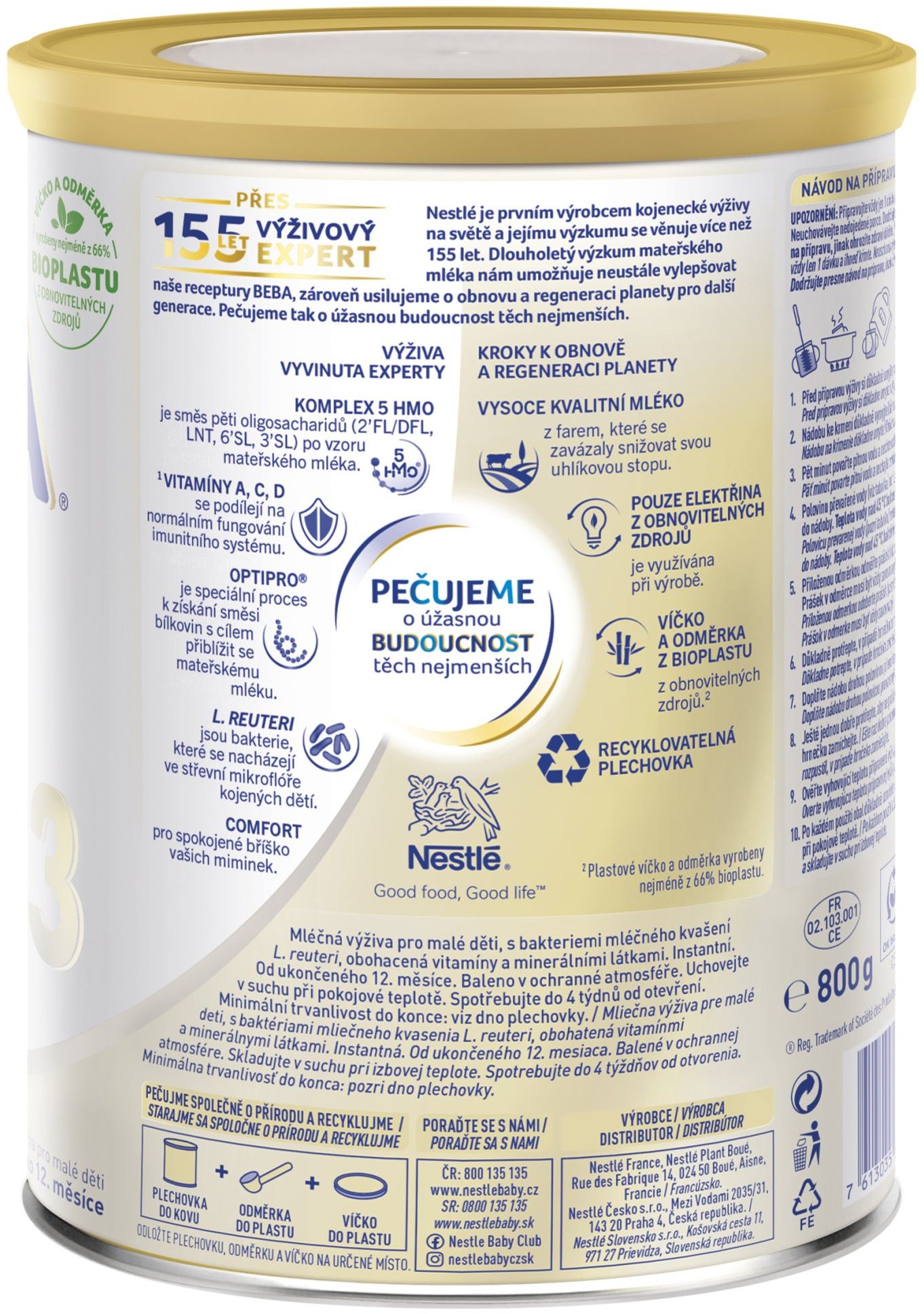 Nestlé Beba Comfort HM-O 3 Mliečna výživa pre batoľatá 800 g