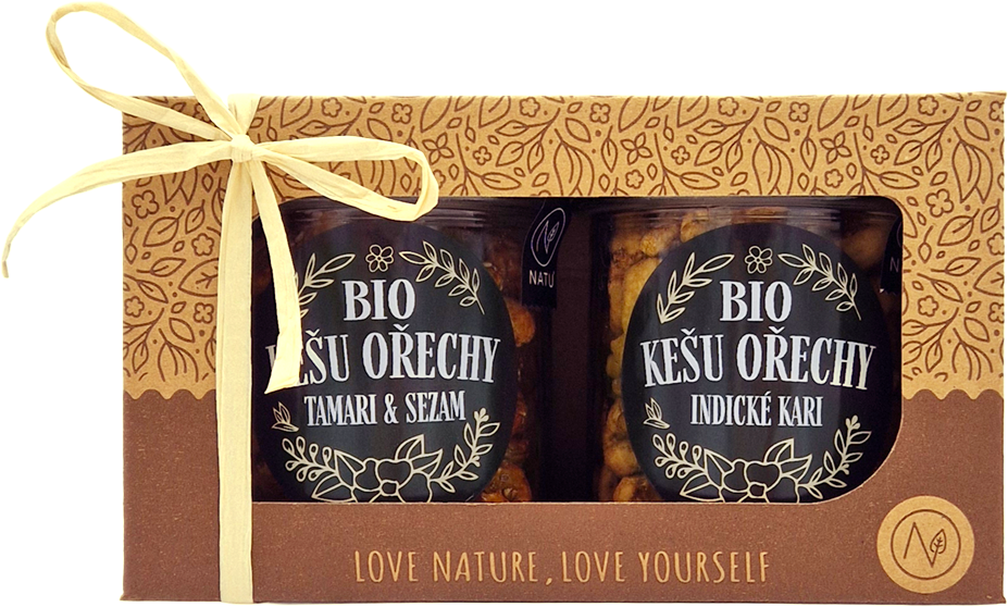 Natu Darčekový set BIO kešu orechov deluxe I., 2 x 160 g