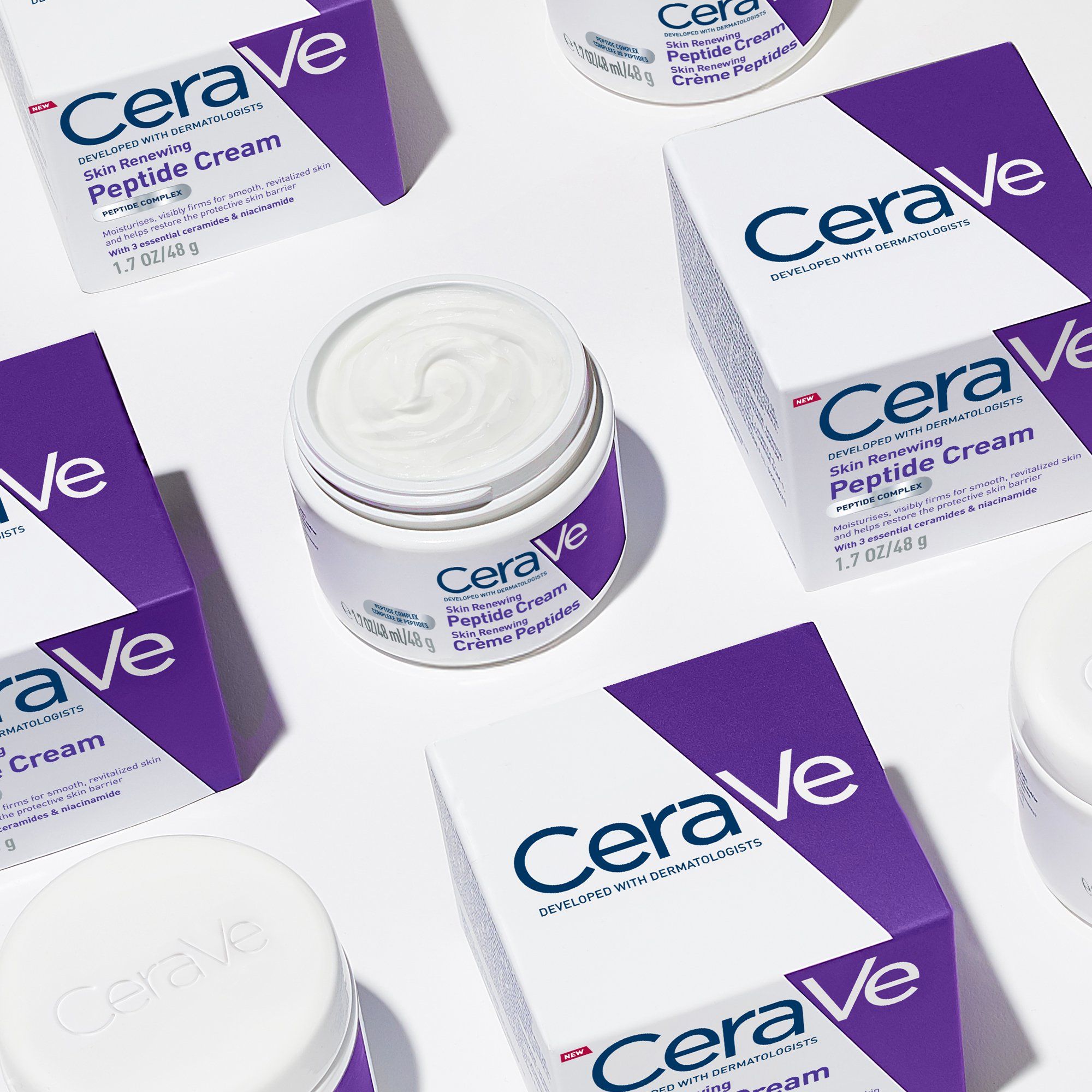 CeraVe peptidový krém pre obnovu pleti s 3 esenciálnymi ceramidmi a niacínamidom 48 ml
