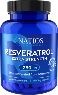 Natios Resveratrol, Extra Strength, 250 mg, 90 kapsúl