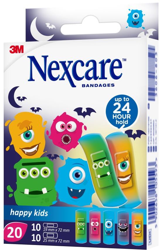 3M Nexcare Happy Kids náplasť strašidielka 20 ks