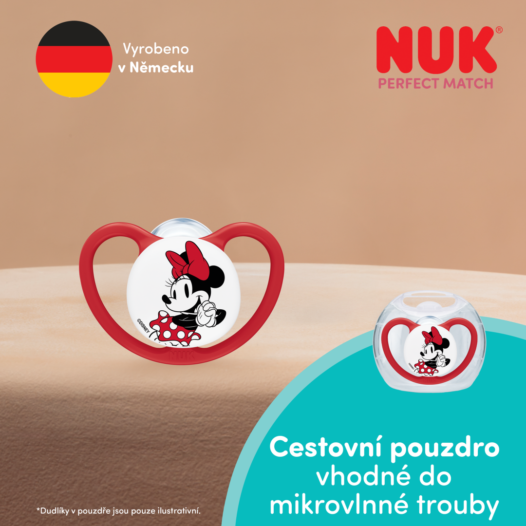 Nuk Cumlík Perfect Match AIR DISNEY Mickey RED 0-6m BOX