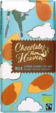 Chocolates from Heaven BIO mliečna čokoláda s karamelizovanými mandľami a morskou soľou 37% 100 g