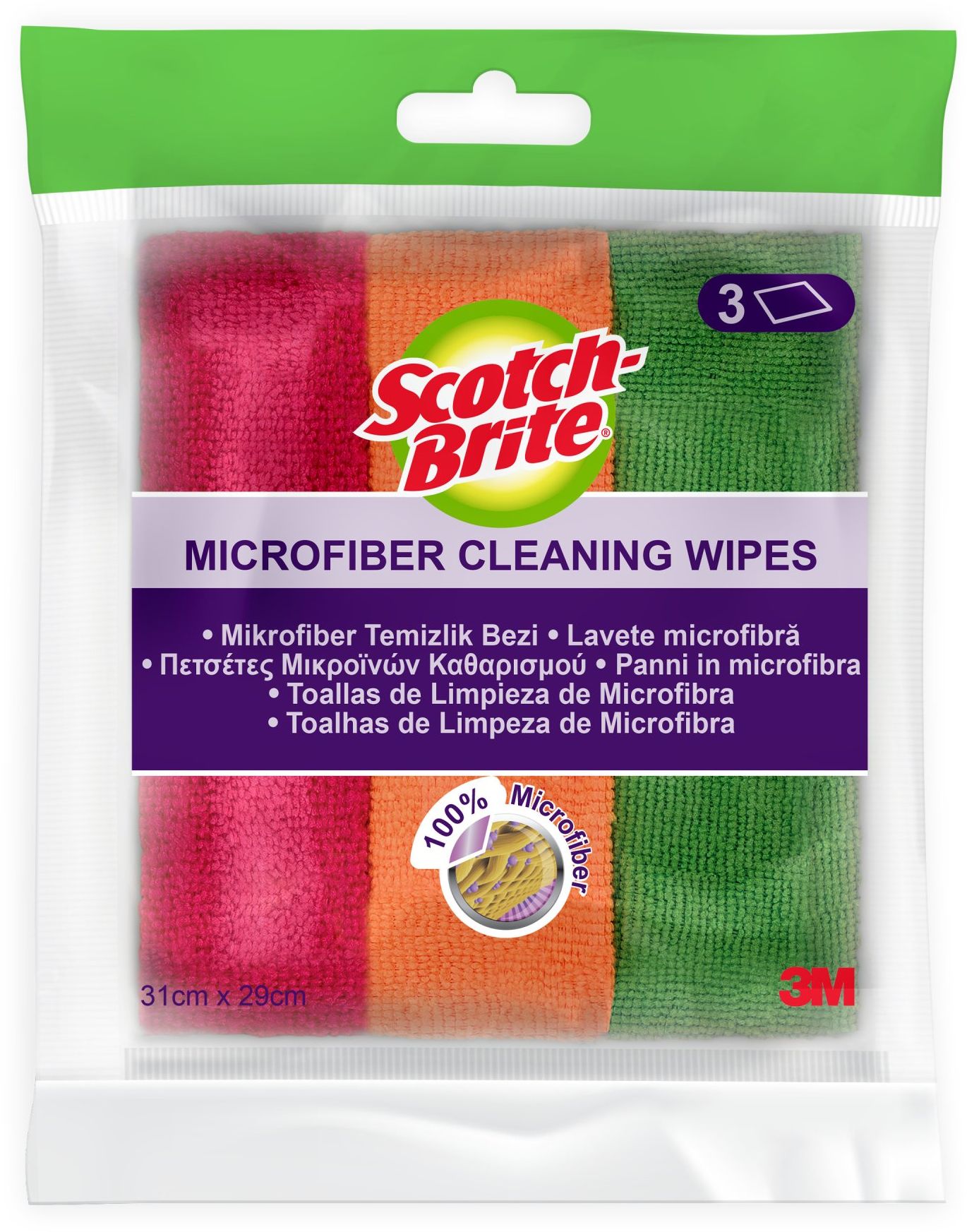 3M Scotch-Brite™ Čistiace utierky z mikrovlákna, farebný mix 3 ks