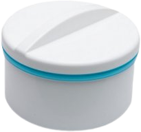 Obzor Box na zubnú náhradu bílá/modrá