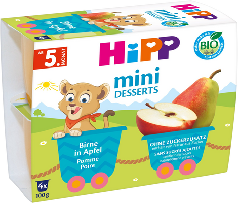 HiPP BIO Jablká s hruškami 4 x 100 g