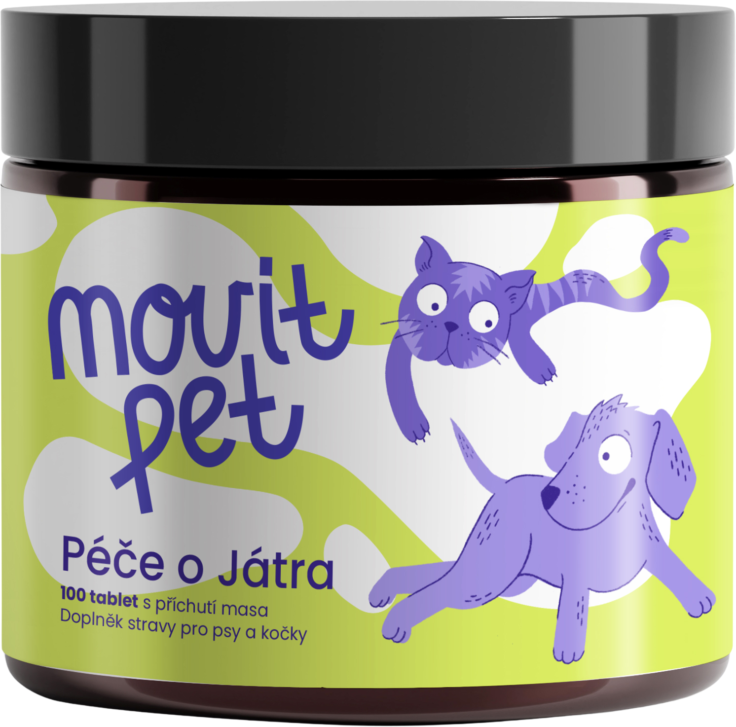 MOVit Energy PET Starostlivosť o pečeň s príchuťou mäsa 100 tabliet