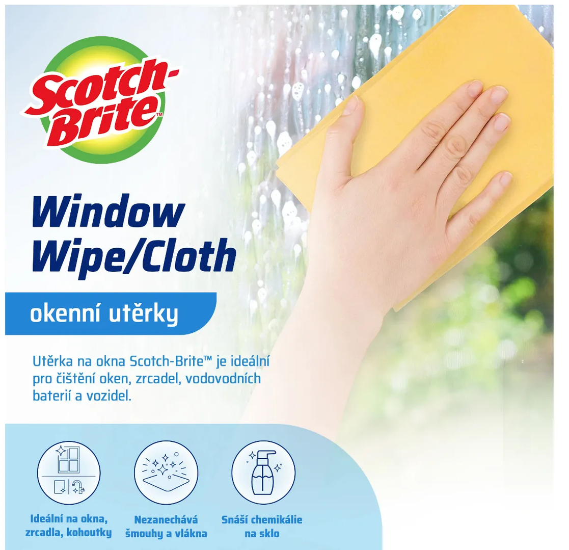 3M Scotch-Brite™ Mikrovláknová utierka na okná a sklo 1 x 32 cm