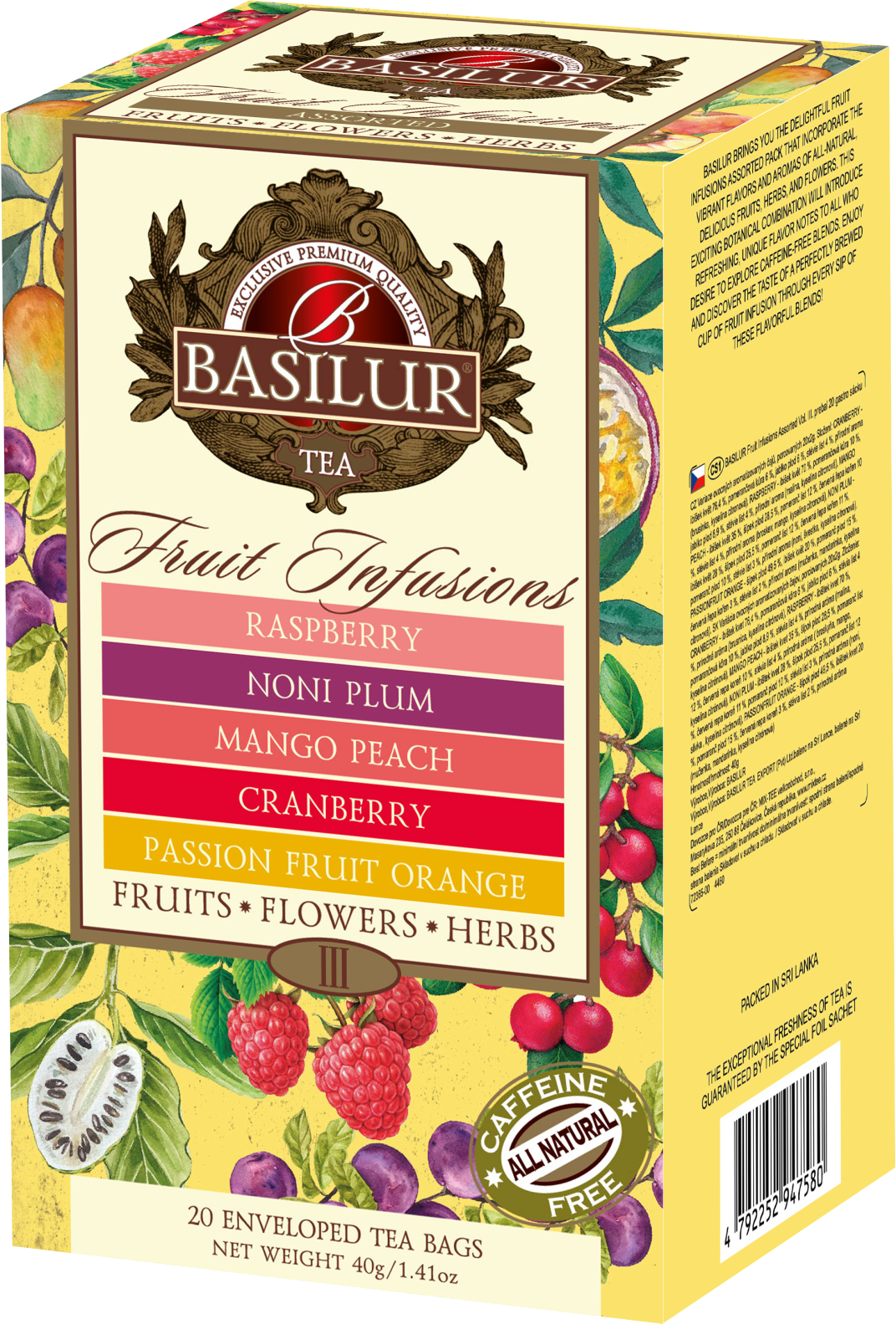 Basilur Fruit Infusions Assorted Vol. III. 20 x 1.41 g