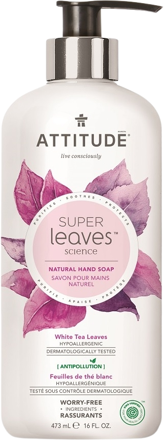 Attitude Mydlo na ruky Super Leaves s detoxikačným účinkom, čajové listy 473 ml