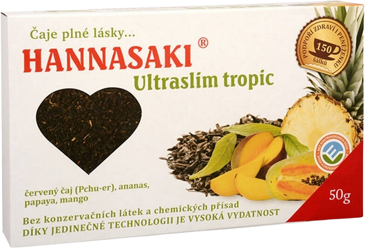 Hannasaki Ultraslim tropic červený čaj s ovocím 50 g