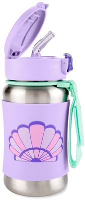 Skip Hop Spark Style Fľaša s brčkom na vodu Mušľa 12m+ 350 ml