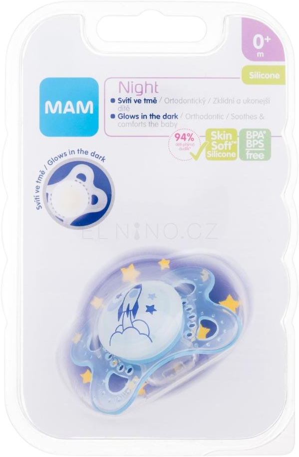 MAM Cumlík Night 0m+, modrý/raketa