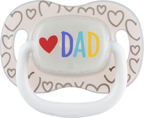 Canpol babies Cumlík svietiaci silikónový simetrický LOVE MUM&DAD 0-6m 2 ks