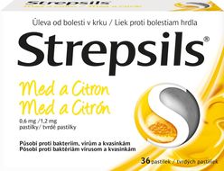 Strepsils Med a Citrón pastilky 36 pastiliek