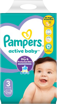 Pampers Active Baby MP+ S3 6-10 kg 152 ks