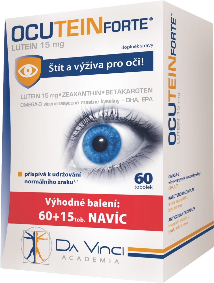 Ocutein FORTE Luteín 15 mg - DA VINCI 75 tobolek