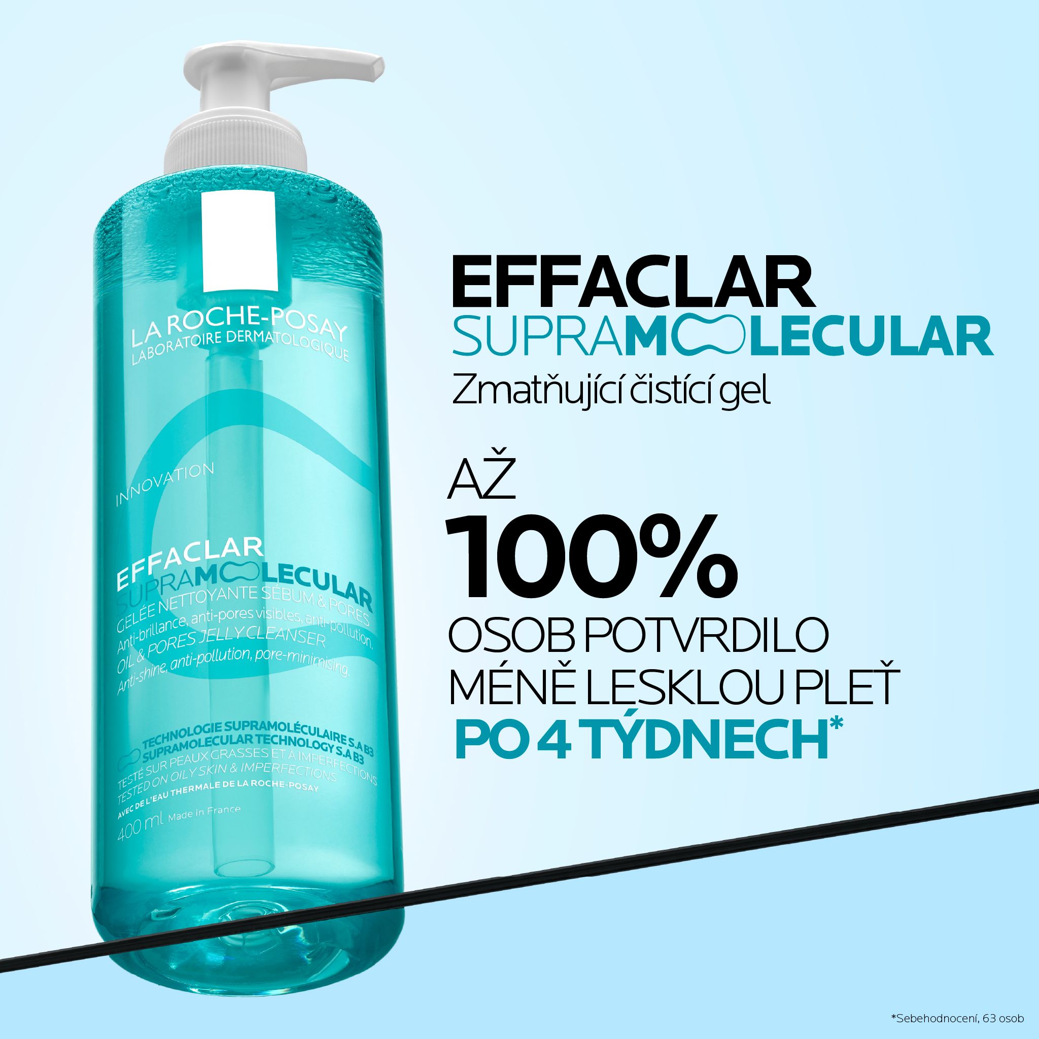 La Roche-Posay EFFACLAR SUPRAMOLECULAR Zmatňujúci čistiaci gél na mastnú pleť 200 ml