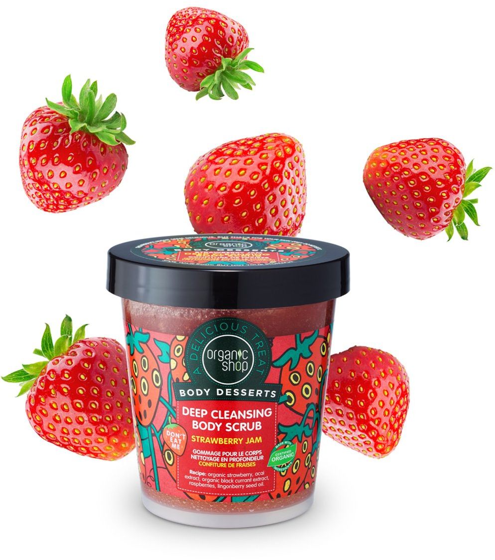 Organic Shop Detoxikačný telový peeling – Jahodový džem 450 ml