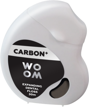 Woom Carbon+ Expandujúca čierna zubná niť 30 m