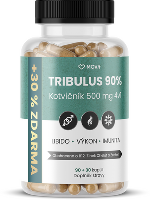 MOVit Energy TRIBULUS 90% Kotvičník 500 mg 4v1 120 kapsúl