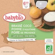Babybio desiata s kokosovým mliekom - jablko a hruška 4 x 85 g