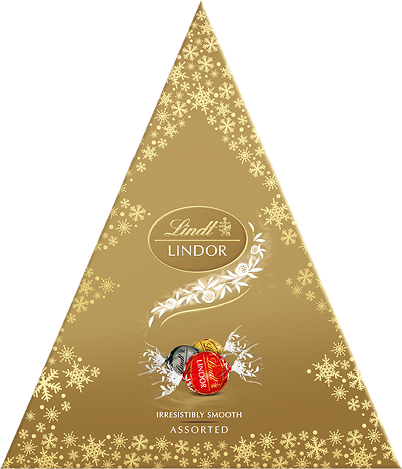 Lindt LINDOR Vianočný stromček Zlatý Mix 125 g