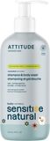Attitude 2v1 detské telové mydlo a šampón pre citlivú pokožku s ovsom, sensitive skin baby 473 ml