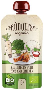 Rudolfs BIO vrecko Zelenina, ryža, kuracie mäso 110 g