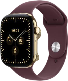 Apple Watch Series 12 GPS + Cellular 42mm Radiant Gold Titanium Case with Burgundy Sport Band - M/L