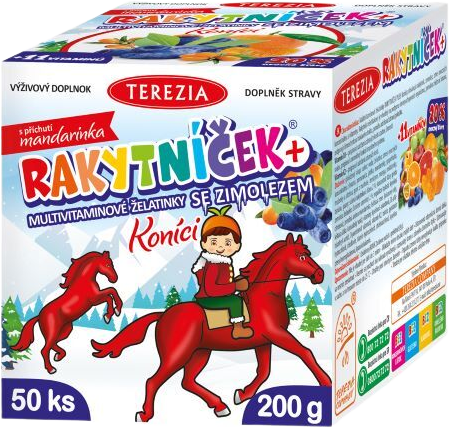 Terezia Rakytníček Koníky multivitamínové želatínky so zemolezom 50 ks