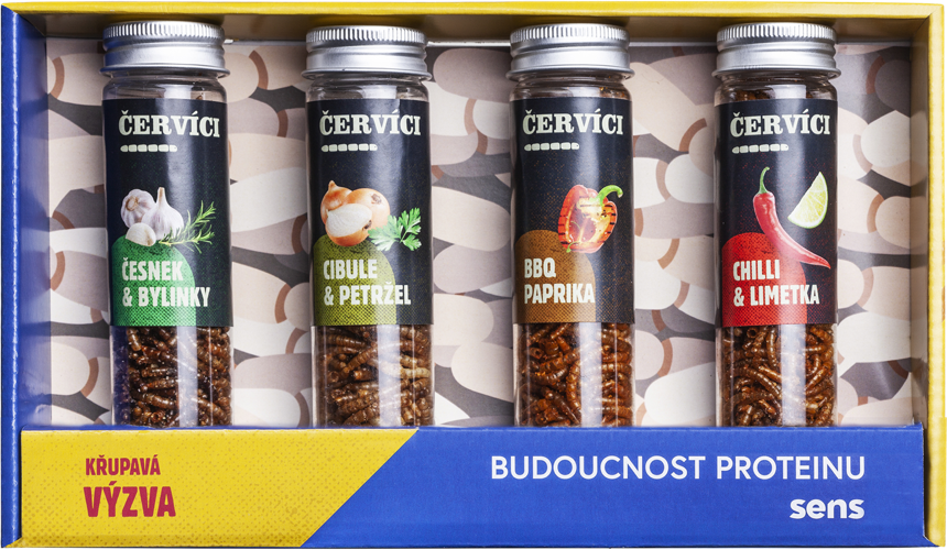 Sens Korenie červíčky - Darčeková sada 4 chutí 4 x 15 g