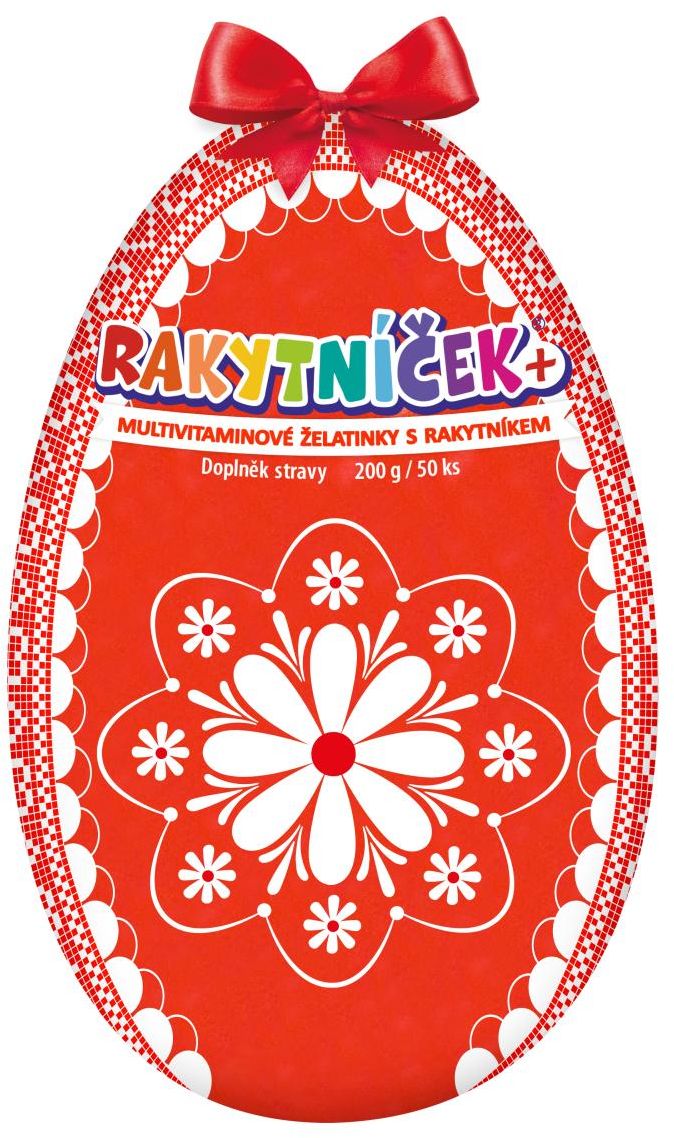 Rakytníček+ želatinky červené vajcia 50 ks