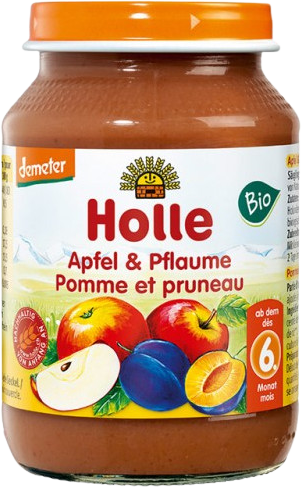 Holle bio detská desiata Jablko a slivka 190 g