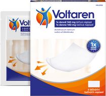 Voltaren liečivá náplasť 1x denne na bolesť chrbta, svalov a kĺbov 5 ks