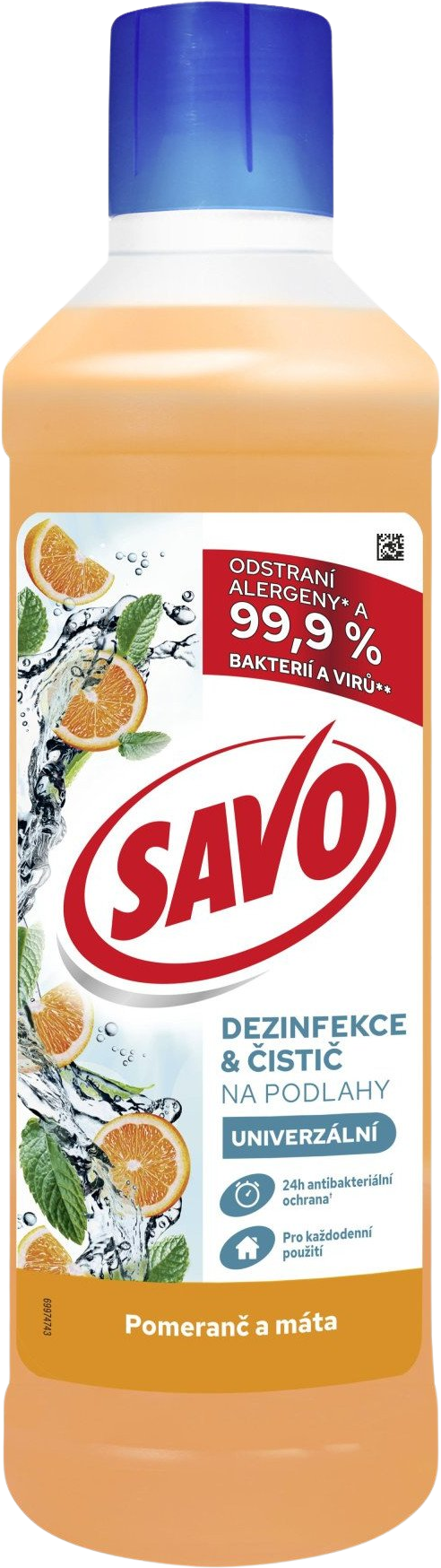 Savo dezinfekcia a čistič na podlahy Pomaranč a mäta 1 l
