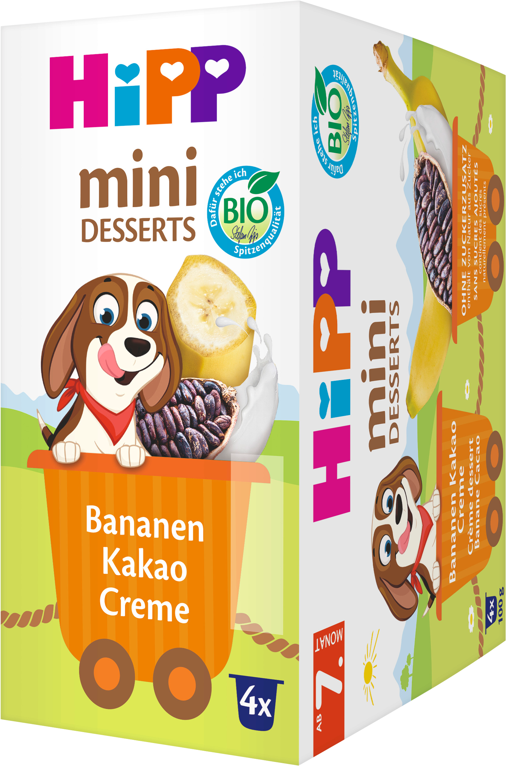HiPP BIO Mliečny dezert Banán Kakao 4 x 100 g