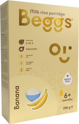 Beggs Mliečna ryžová kaša banánová 200 g