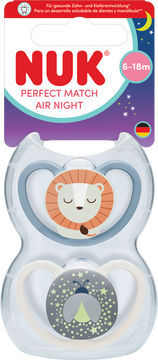 Nuk Cumlík Perfect Match AIR Night LION 6-18m BOX 2 ks