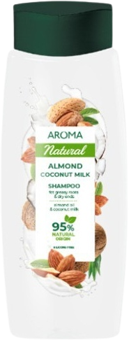 Aroma Šampón na mastné korienky a suché konce vlasov Mandľový olej & kokosové mlieko 400 ml