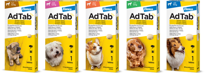 AdTab 450mg Žuvacia tableta pre psov 11-22kg