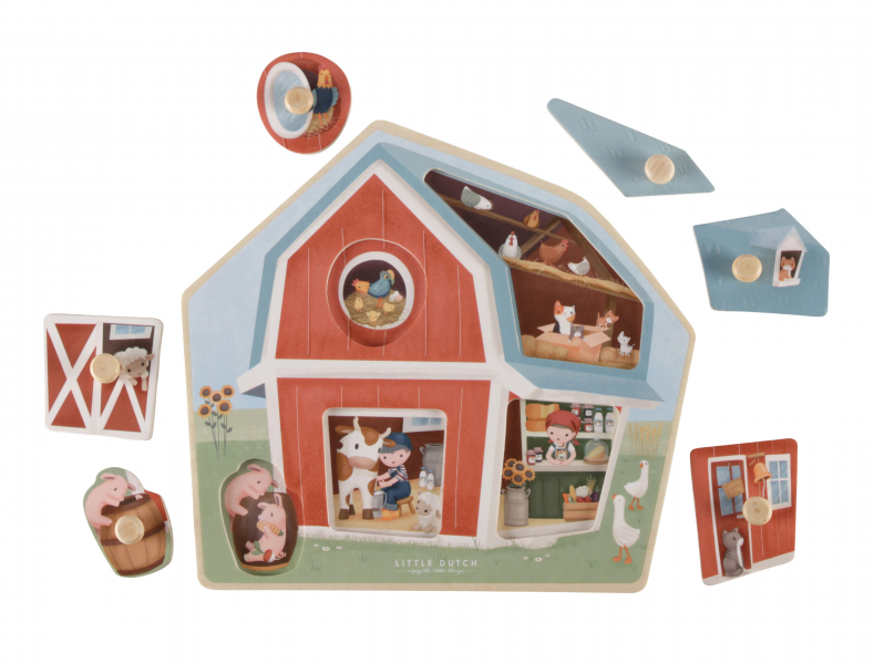 Little Dutch Puzzle vkladacie drevené Farma