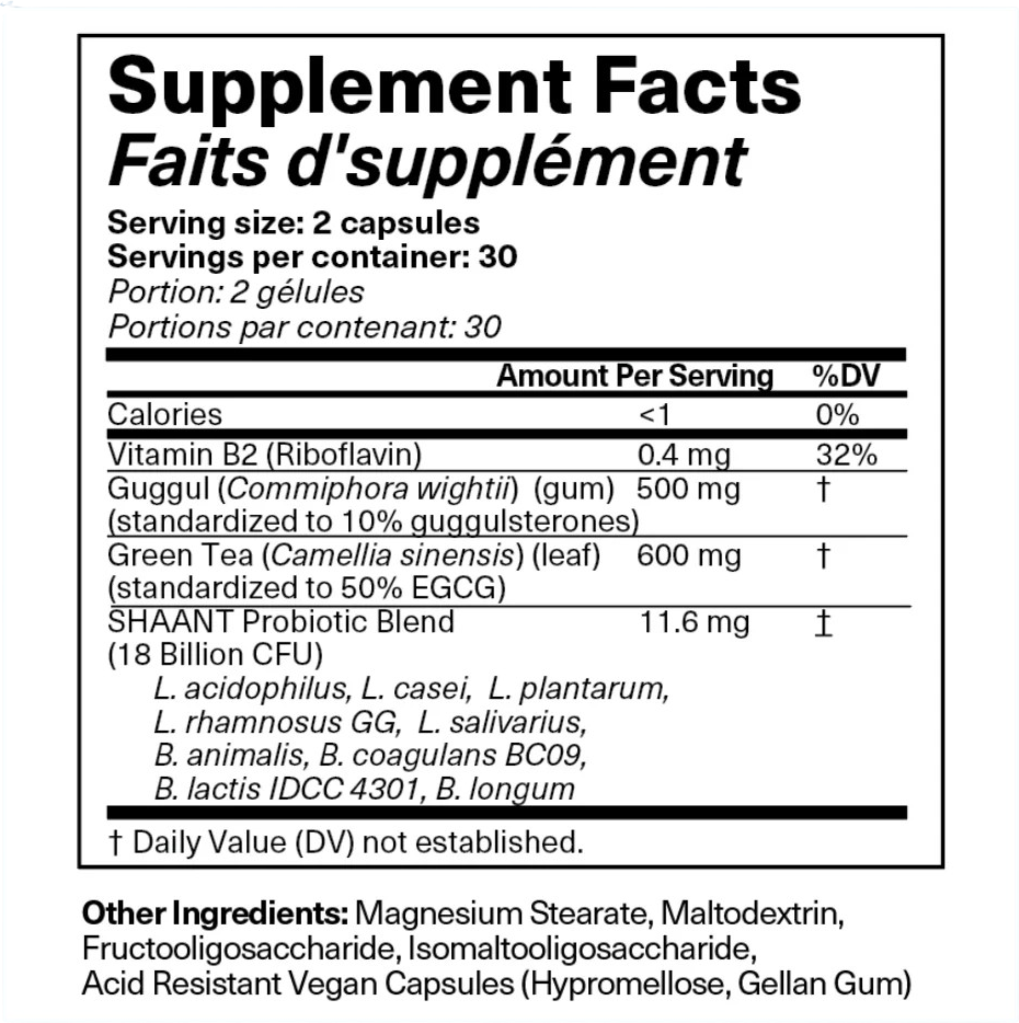 Codex Labs SHAANT ClearSkin Probiotic Supplement 2.0, 60 kapslí
