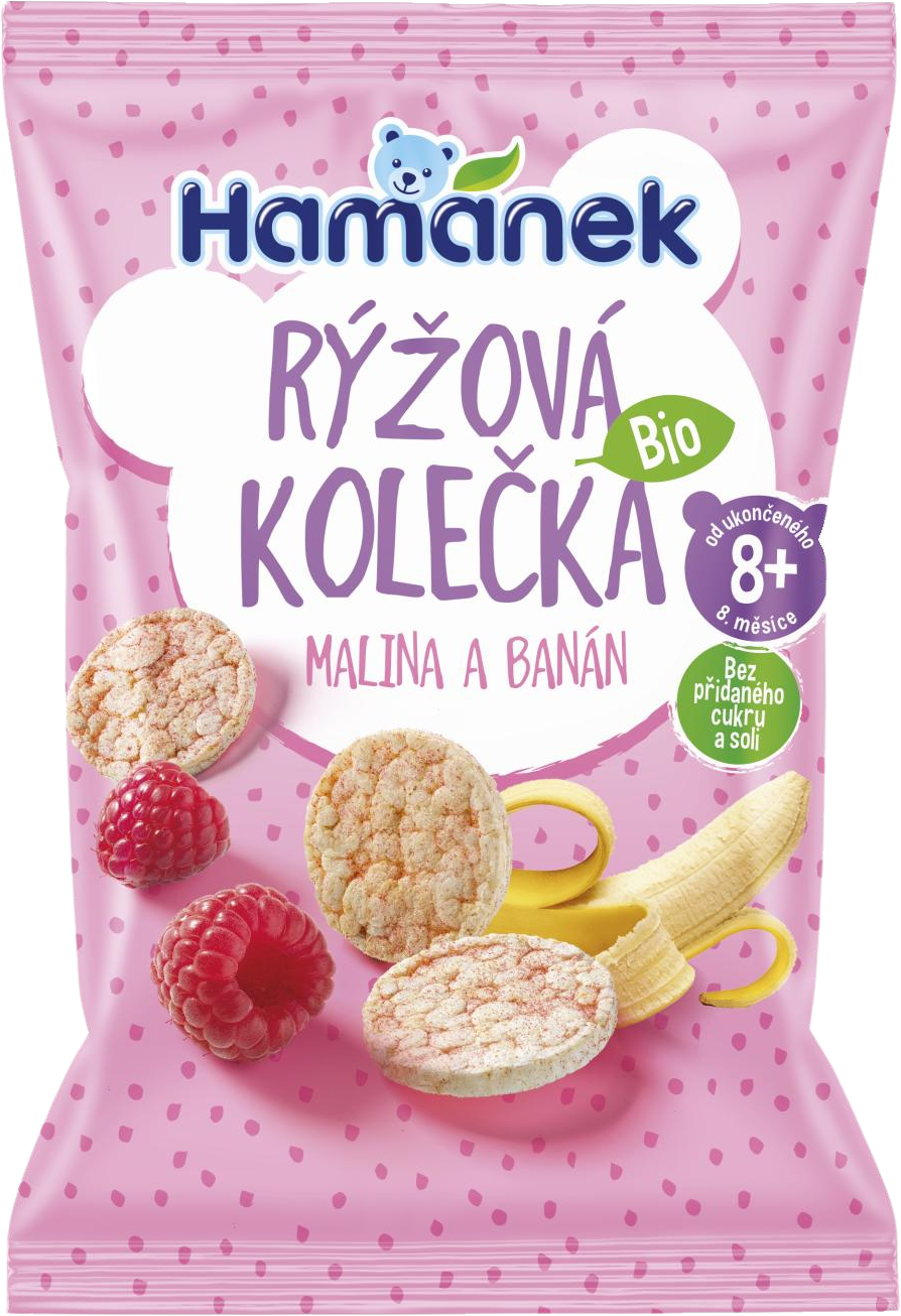 Hamánek BIO Ryžové kolieska Malina&Banán 35 g
