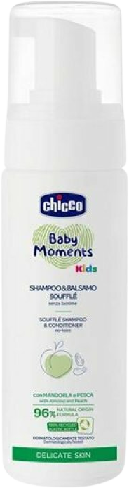 Chicco Šampón a kondicionér na vlasy súfflé Baby moments Kids 0m+, 150 ml