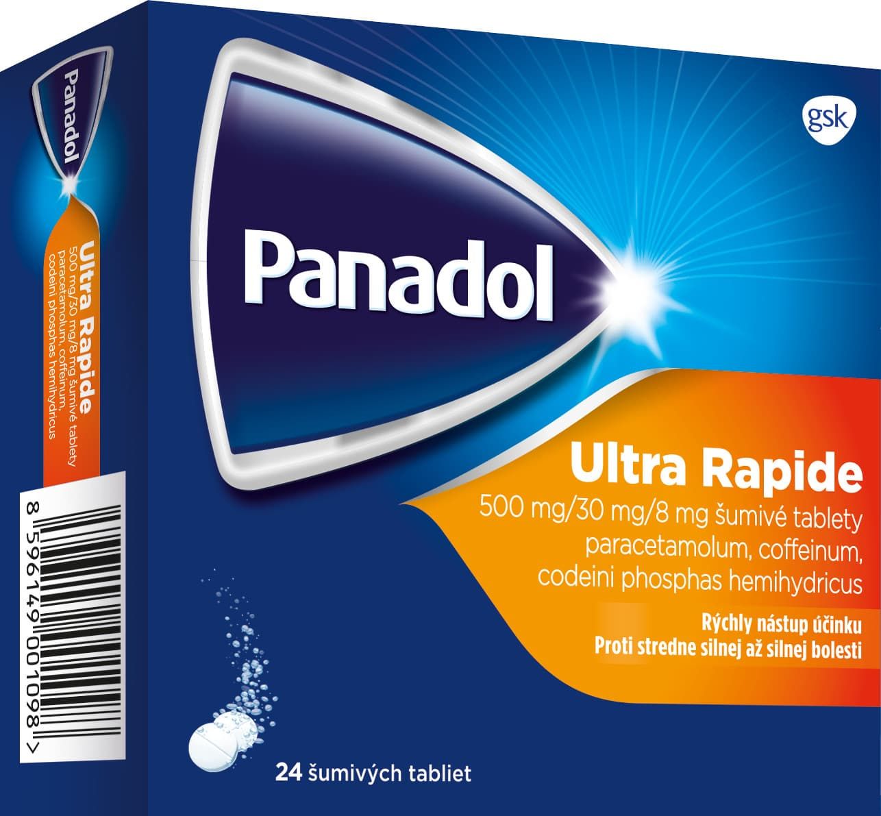 Panadol Ultra Rapide šumivé tablety, stredne silná až silná bolesť 24 šumivých tabliet